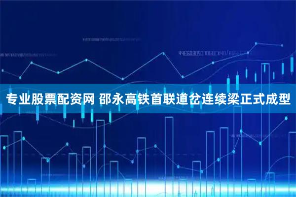 专业股票配资网 邵永高铁首联道岔连续梁正式成型